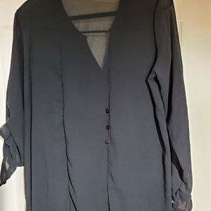 Black high low top with adjustable sleeves